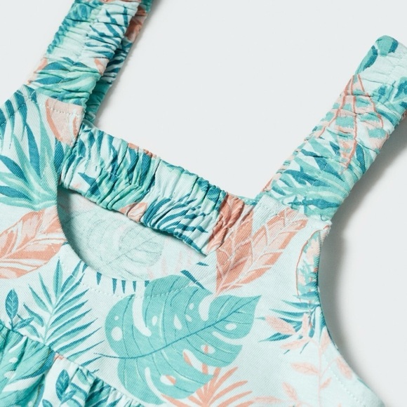Mango Tropical Print Kids Dress, Perfect For a Summer Vacation, Size 9/10y - Picture 10 of 11